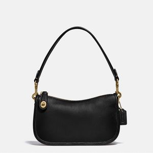 Brand New Coach Black Leather Swinger 20 Purse